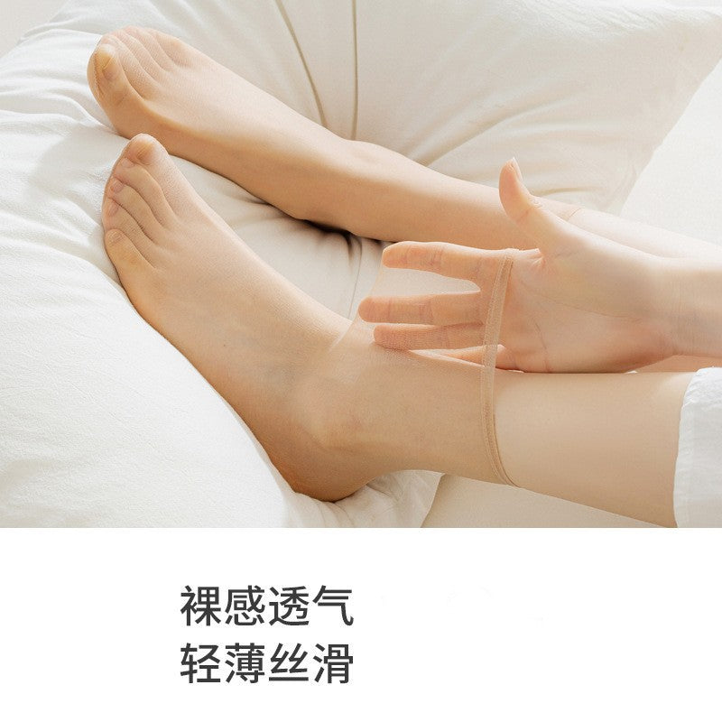 Non-slip short stockings ultra-thin summer stockings anti-snag silk crystal socks dispensing steel stockings flesh-colored socks women's socks