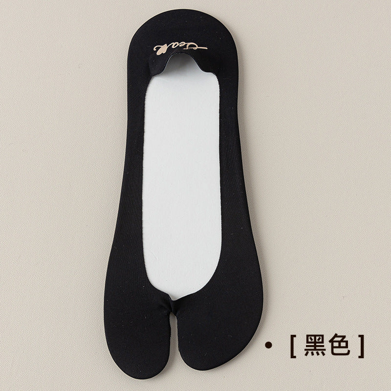 Two-toe socks for children in spring and summer shallow mouth invisible sweat-absorbent deodorant split-toe boat socks non-slip heel-resistant matching pig trotters shoes