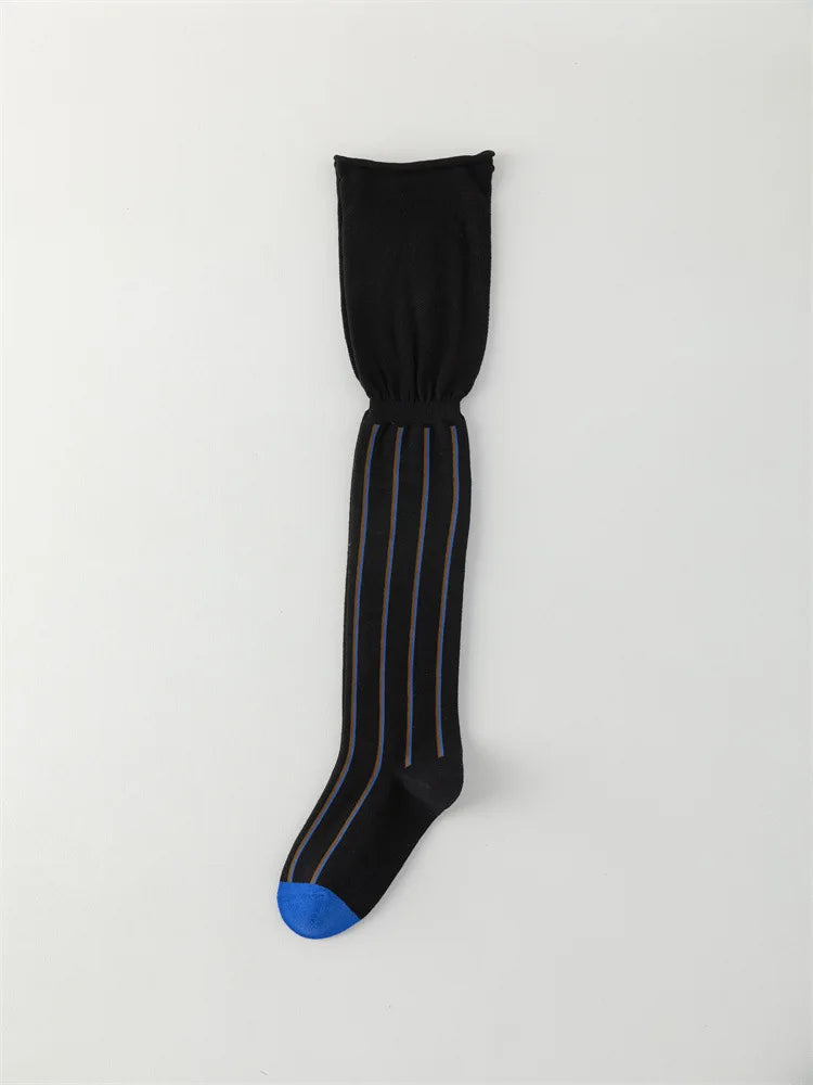 Striped Knee-High Stockings — Soft Skin-Friendly Fashion Socks