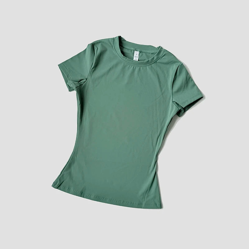 Seamless Short Sleeve Yoga Top — Gym & Running T-Shirt