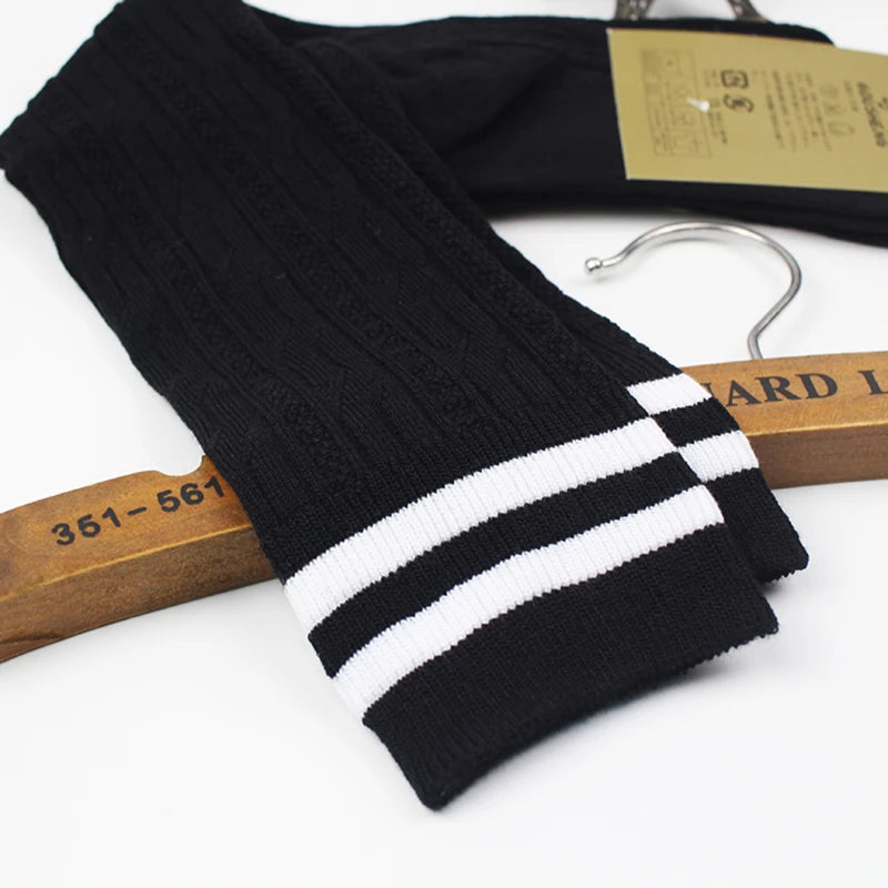 Knit Cotton Thigh High Stockings — Warm Over-Knee Socks for Women