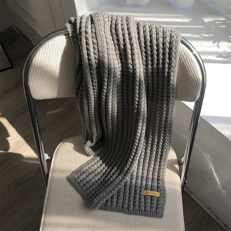Winter Scarf Women Mens Thick Cable Knit Wrap Chunky Long Warm Scarf for Travel Office Warm Cashmere Scarves Neckercheif
