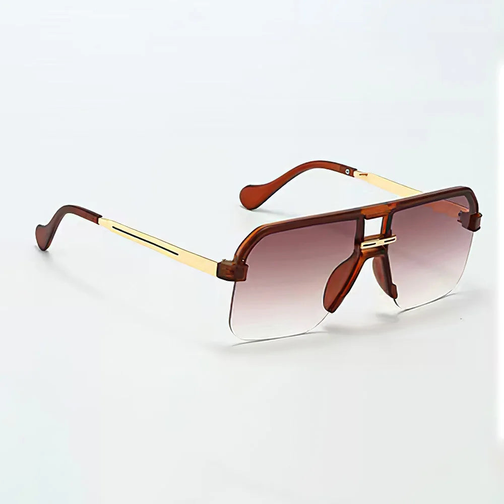 2025 New in Sunglasses for Women Modern Fashion Transparent Frame Gradient Yellow Pink Lens Square Glasses Gift for Friend