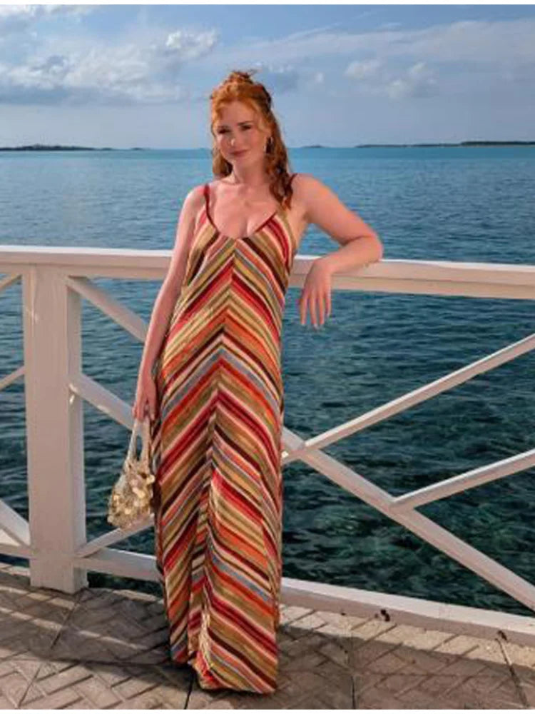  Women Sexy Color Blocking Halter Maxi Dresses Elegant Backless Off shoulder Sleeveless Slim Gowns 2026 New Lady Party Vestidos