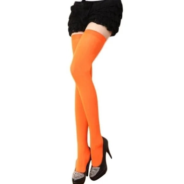 Lolita Over-Knee Stockings — Solid Color Warm Thigh High Socks