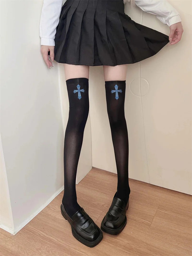 Kawaii Silk Velvet Thigh High Socks — Lolita Japanese Style Stockings