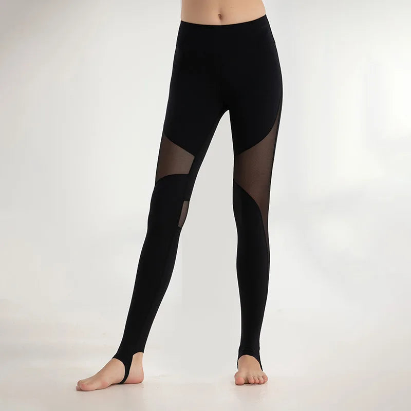 Mesh Patchwork Women Yoga Leggings High Waist Fitness Gym Pants Quick Dry Workout Running Sportswear Tights Deportivo Mujer