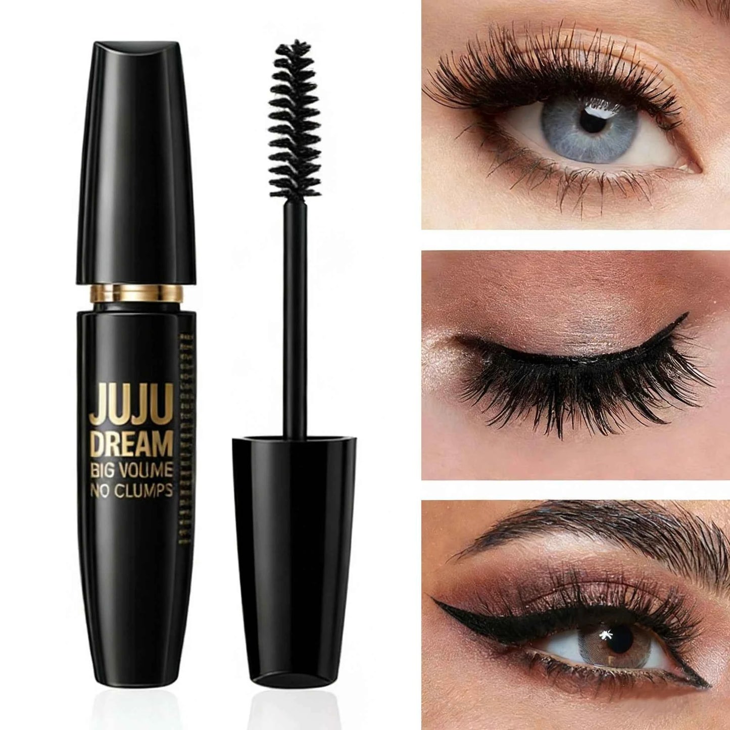 4D Black Mascara Thickening Lengthening Waterproof Fiber Mascara Long Lasting Eyelash Makeup Waterproof Liquid Fiber Mascara