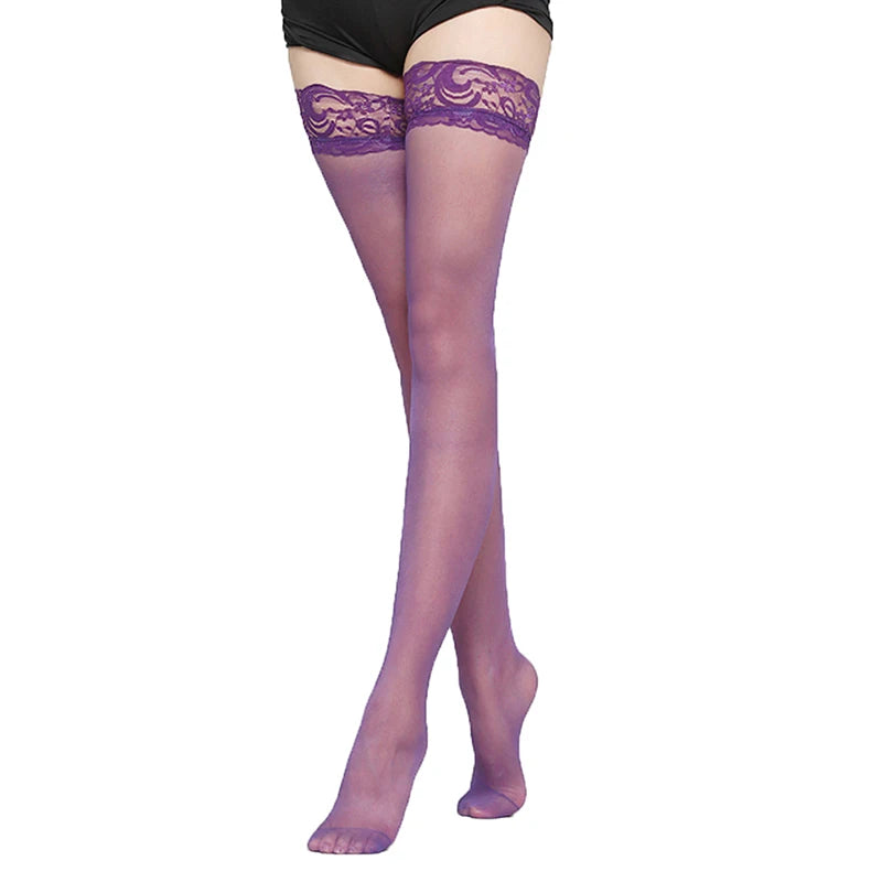 Lace Top Stay-Up Stockings — Sexy Over-Knee Nightclub Hosiery