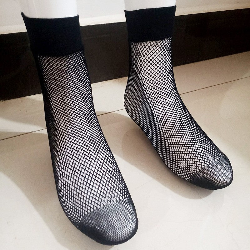 Jk Japanese-Style White Sheer Stockings for Women, Pure Desire Bare-Leg Artifact, Summer Thin Pineapple Stockings, Anti-Snag Black Pantyhose