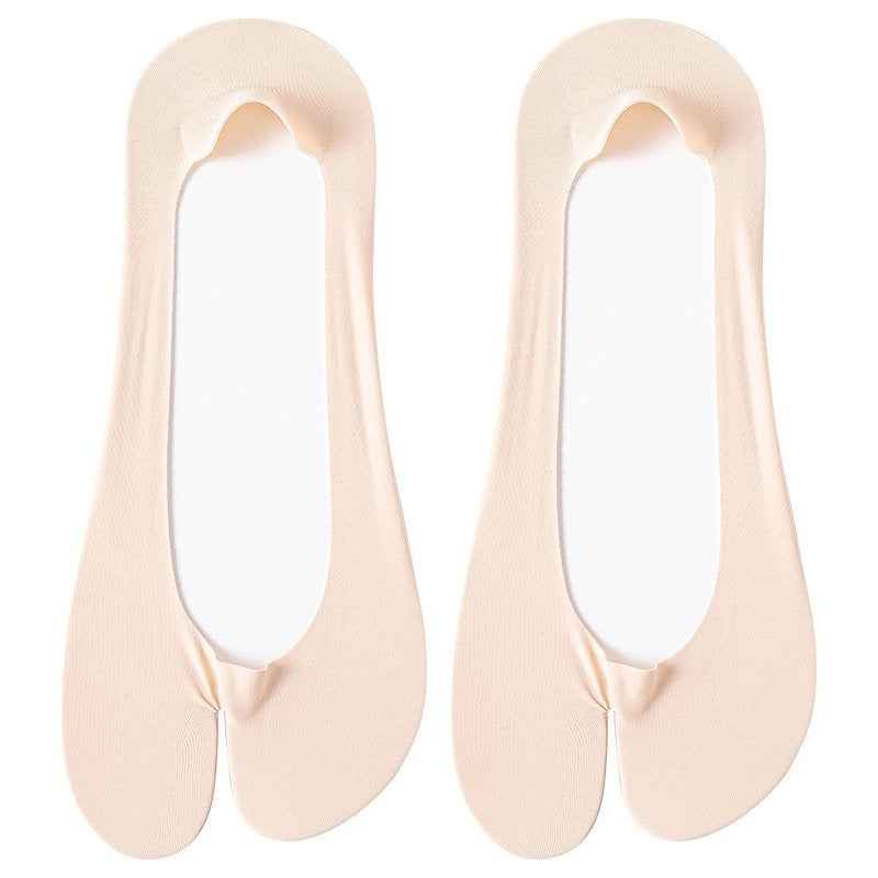 Split-Toe Socks, Summer Thin Boat Socks for Women, Non-Slip, No-Show, Cotton-Soled, Two-Toe Invisible Ice Silk Socks, Zhuji Socks Wholesale