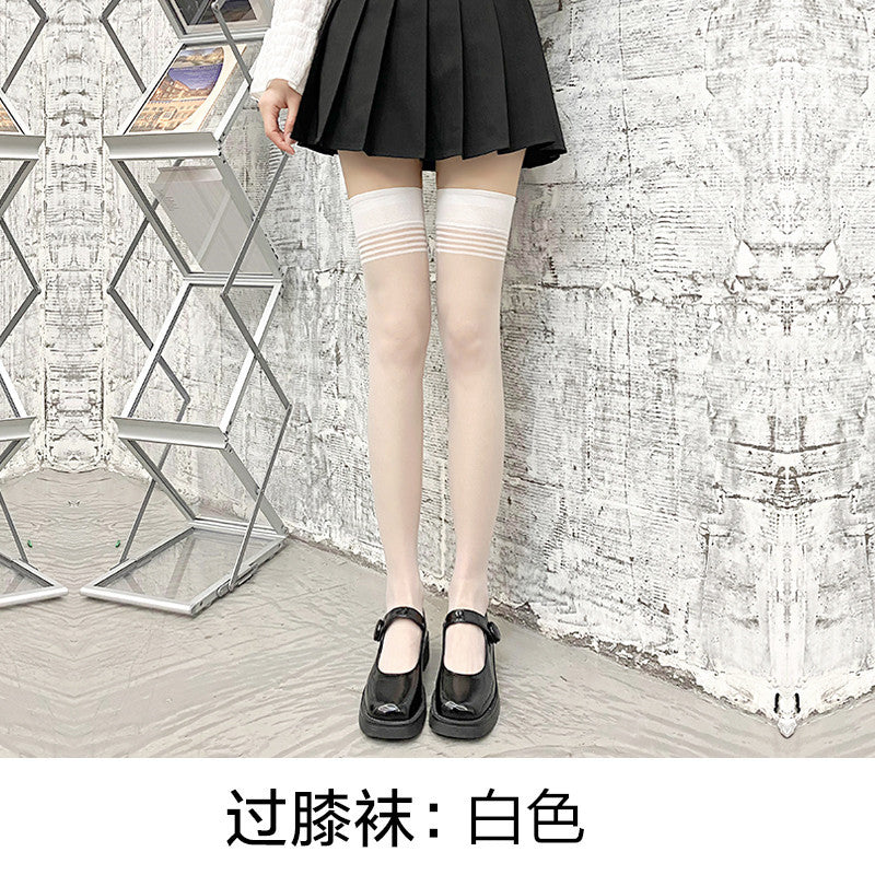 Guangzhou Baihui women's fishing net socks anti-hook silk thin love black silk long one-in-one socks European and American jk pantyhose wholesale