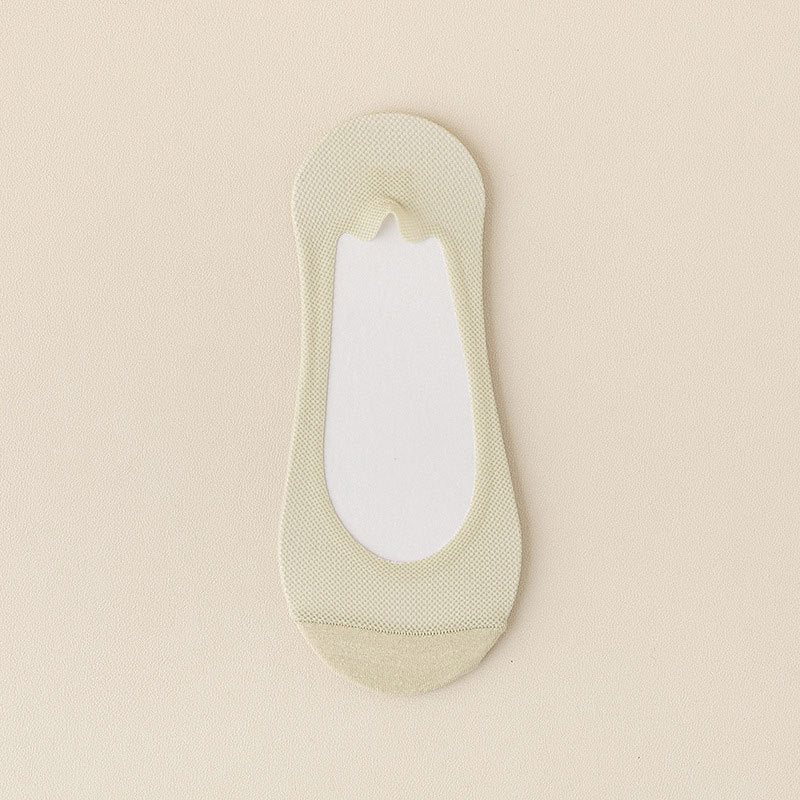 [Factory Direct Sales] Women's Summer Thin Mesh Breathable Shallow Mouth Silicone Non-Slip Invisible Socks Cotton Bottom Boat Socks