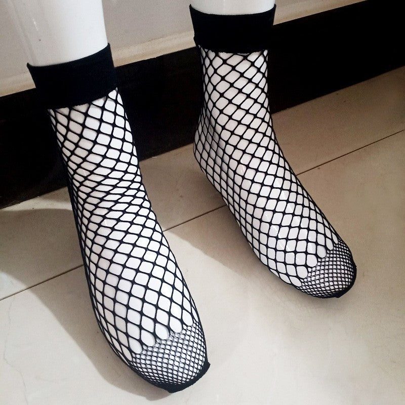Jk Japanese-Style White Sheer Stockings for Women, Pure Desire Bare-Leg Artifact, Summer Thin Pineapple Stockings, Anti-Snag Black Pantyhose