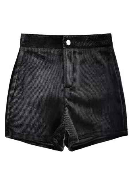 Corduroy shorts for women 2023 autumn and winter New High waist slimming straight tights fashionable Korean style small boot pants