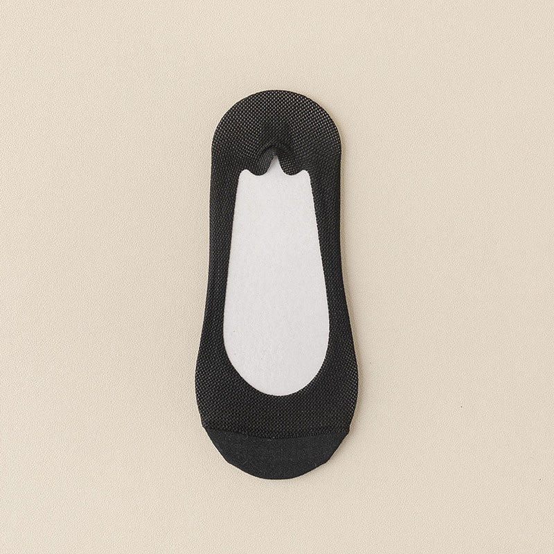 [Factory Direct Sales] Women's Summer Thin Mesh Breathable Shallow Mouth Silicone Non-Slip Invisible Socks Cotton Bottom Boat Socks