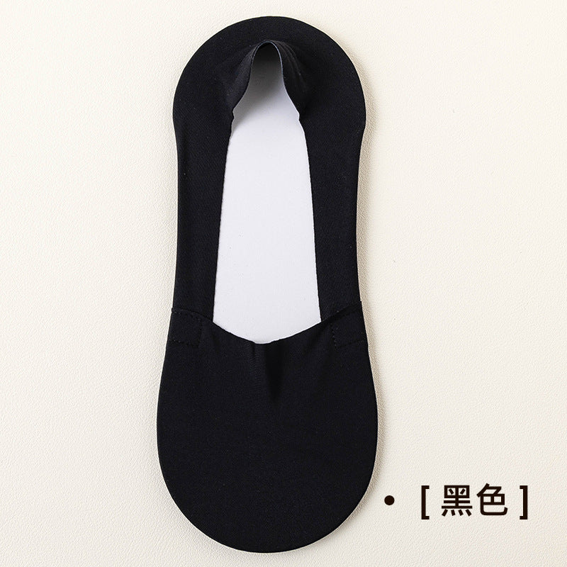 Boat socks women's summer sweat-absorbent cotton breathable shallow invisible non-slip heel with shoes women's socks