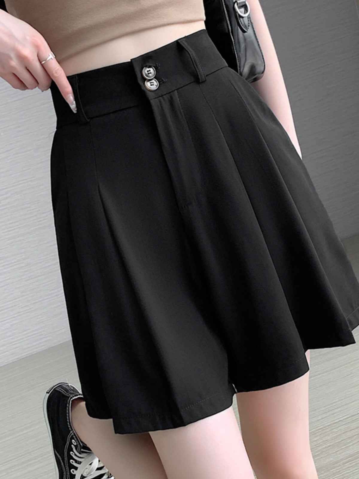 Casual Shorts Wide-leg Shorts Women's plus size Ice Silk Pants Casual Suit Autumn Pear-shaped Thin chubby girl