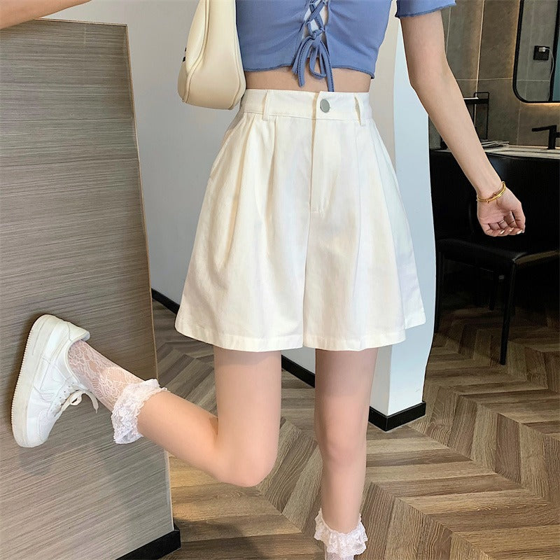 Shorts Women's Summer 2023 New Wide Leg Shorts Comfortable Pear-shaped Figure Fifth Pants Women's High Waist Slimming Hot Pants Thin
