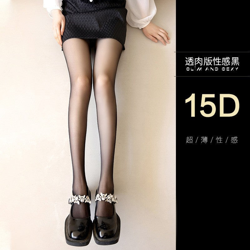 Guangzhou Baihui women's fishing net socks anti-hook silk thin love black silk long one-in-one socks European and American jk pantyhose wholesale