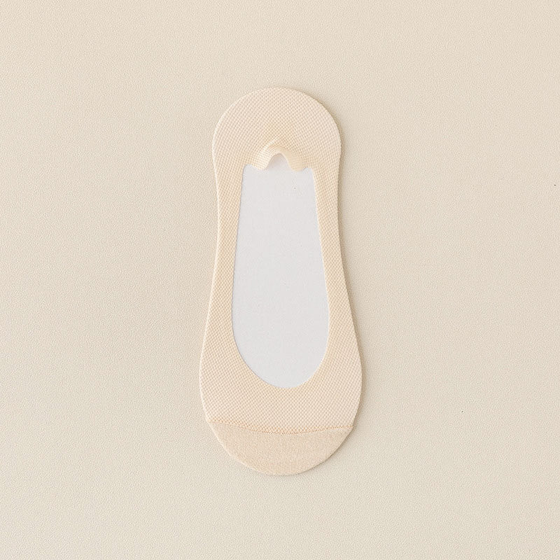 [Factory Direct Sales] Women's Summer Thin Mesh Breathable Shallow Mouth Silicone Non-Slip Invisible Socks Cotton Bottom Boat Socks