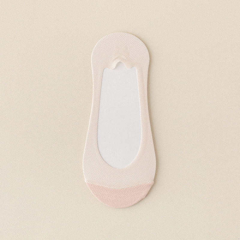 [Factory Direct Sales] Women's Summer Thin Mesh Breathable Shallow Mouth Silicone Non-Slip Invisible Socks Cotton Bottom Boat Socks