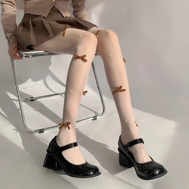 Jk Japanese-Style White Sheer Stockings for Women, Pure Desire Bare-Leg Artifact, Summer Thin Pineapple Stockings, Anti-Snag Black Pantyhose