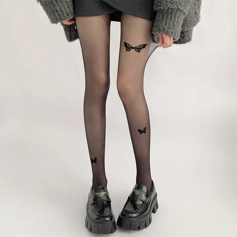 Jk Japanese-Style White Sheer Stockings for Women, Pure Desire Bare-Leg Artifact, Summer Thin Pineapple Stockings, Anti-Snag Black Pantyhose