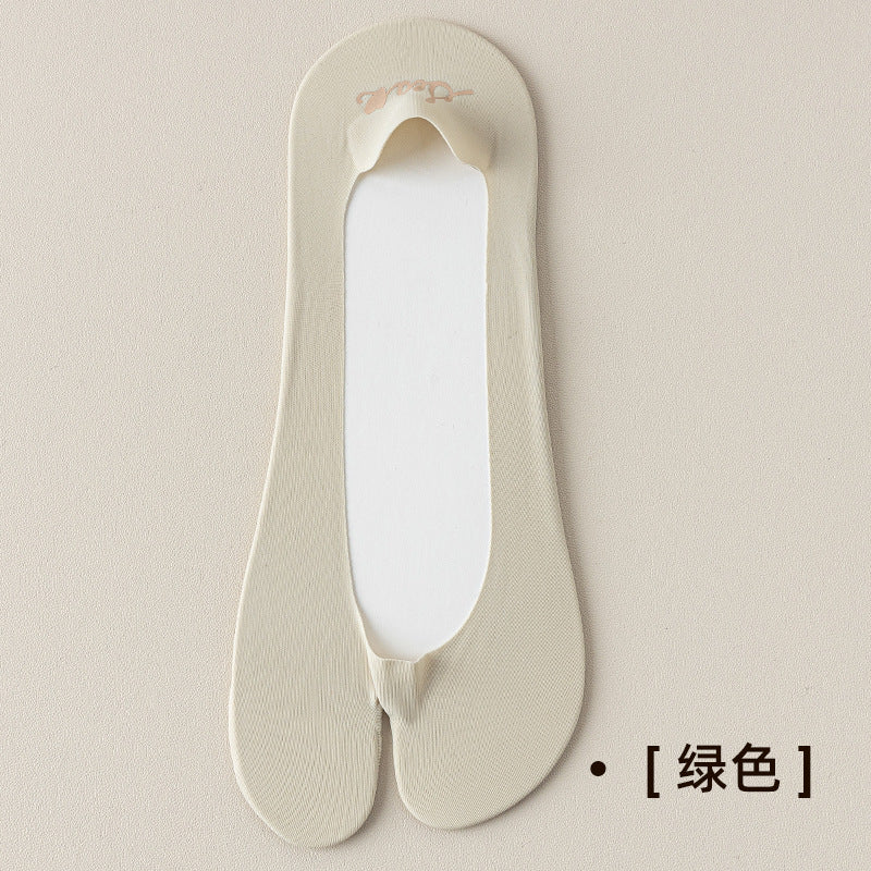 Two-toe socks for children in spring and summer shallow mouth invisible sweat-absorbent deodorant split-toe boat socks non-slip heel-resistant matching pig trotters shoes