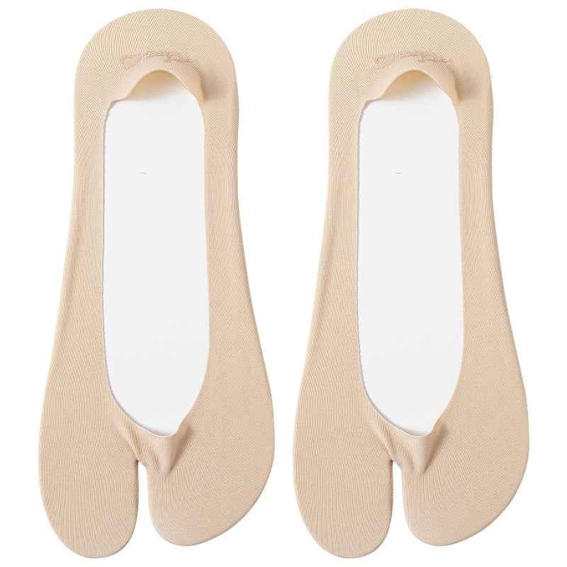 Two-toe socks for children in spring and summer shallow mouth invisible sweat-absorbent deodorant split-toe boat socks non-slip heel-resistant matching pig trotters shoes