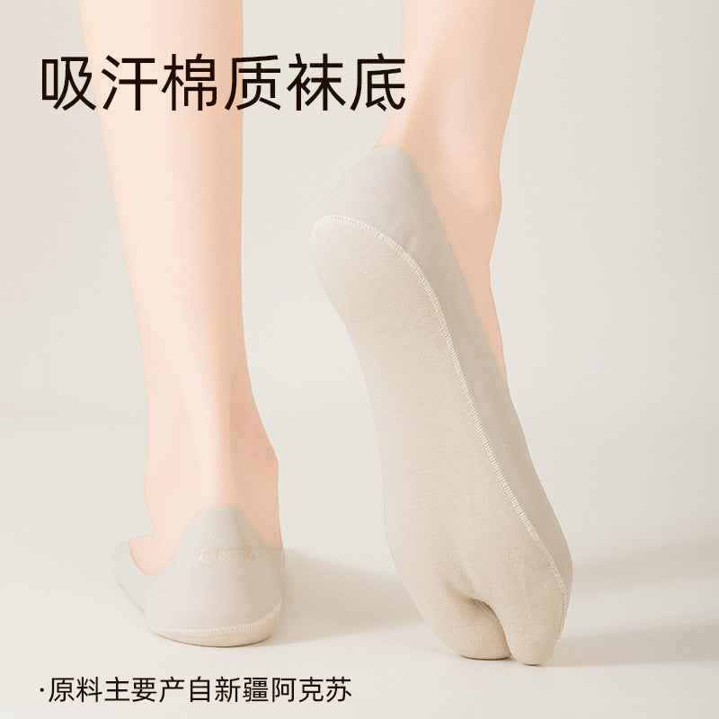 Two-toe socks for children in spring and summer shallow mouth invisible sweat-absorbent deodorant split-toe boat socks non-slip heel-resistant matching pig trotters shoes