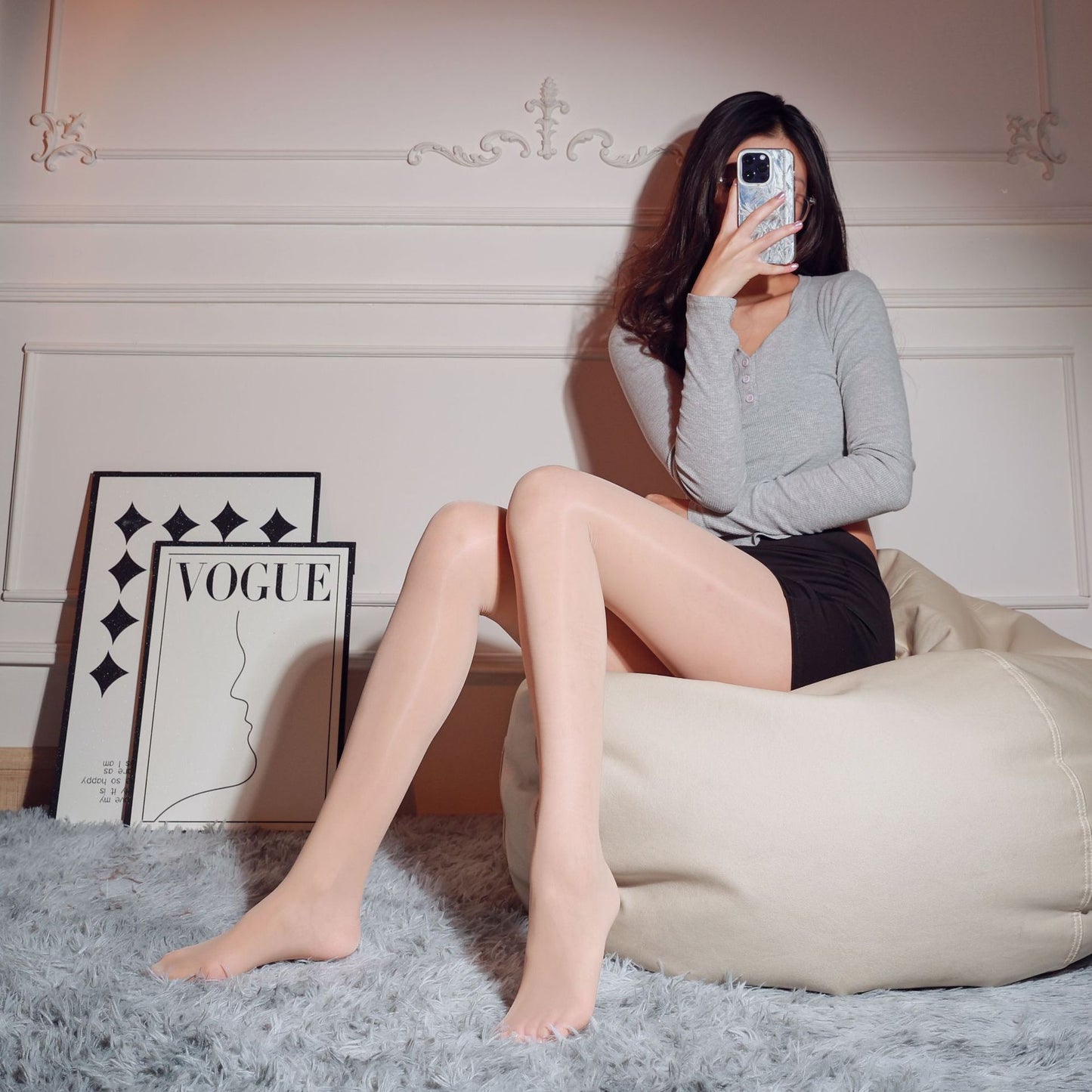 Shiny Stockings with a Glossy Finish, Slimming Effect, Summer Glossy Stockings, Shiny Black Stockings, Beautiful Legs, Bare-Leg Effect