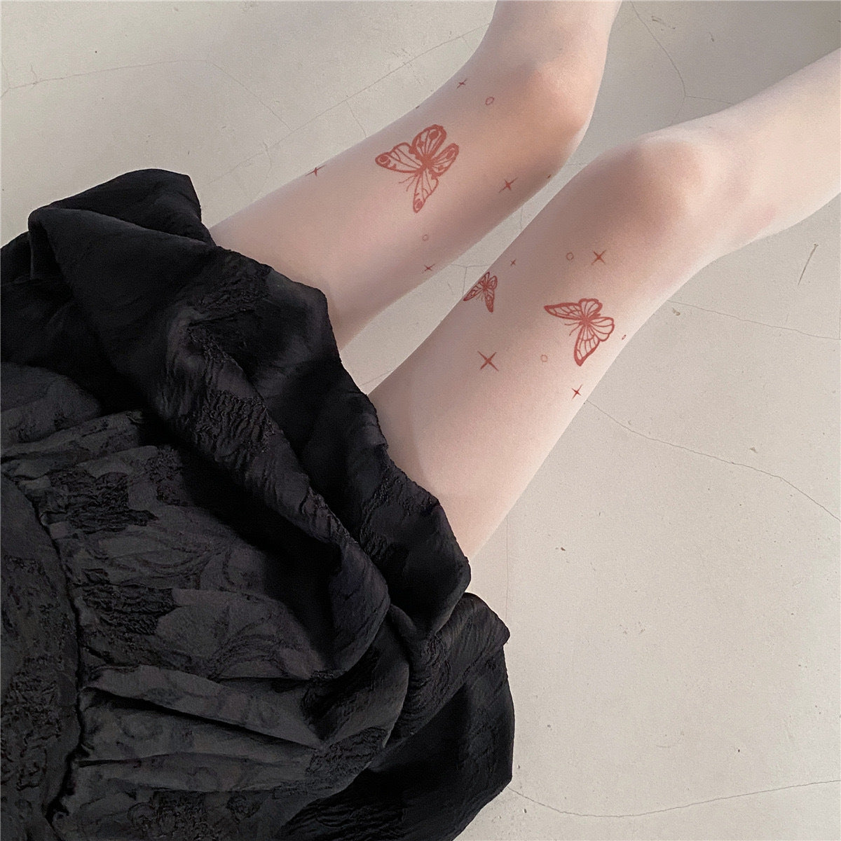 Jk Japanese-Style White Sheer Stockings for Women, Pure Desire Bare-Leg Artifact, Summer Thin Pineapple Stockings, Anti-Snag Black Pantyhose