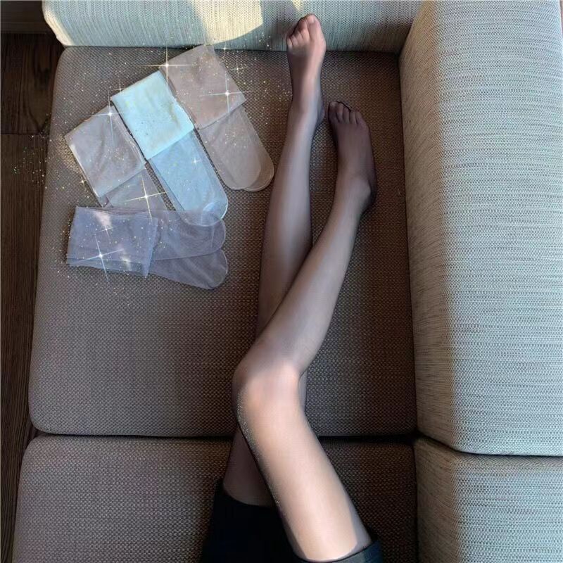 Shiny Stockings with a Glossy Finish, Slimming Effect, Summer Glossy Stockings, Shiny Black Stockings, Beautiful Legs, Bare-Leg Effect