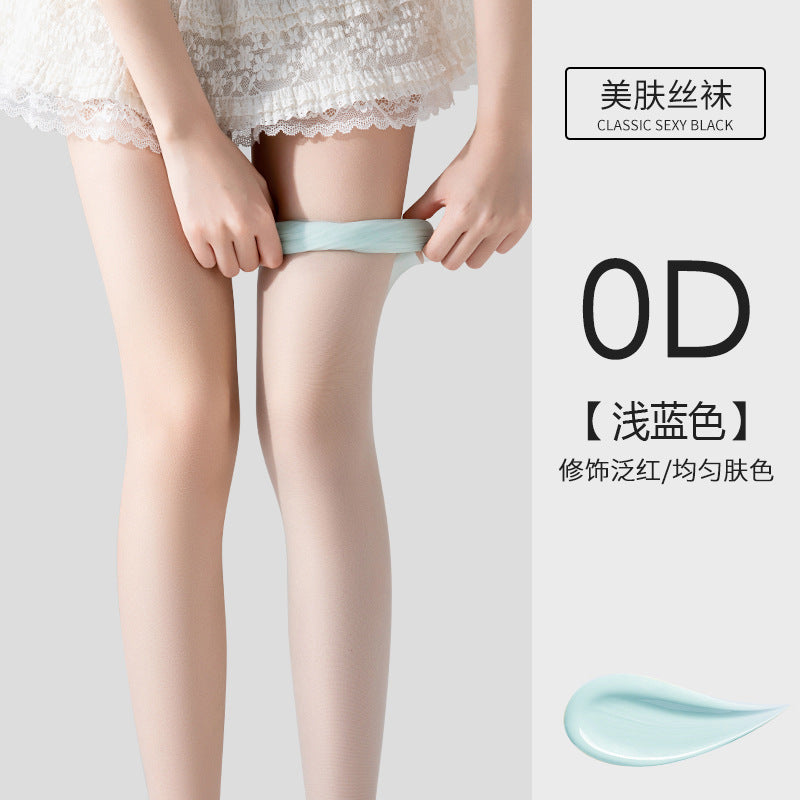 Jk Japanese-Style White Sheer Stockings for Women, Pure Desire Bare-Leg Artifact, Summer Thin Pineapple Stockings, Anti-Snag Black Pantyhose