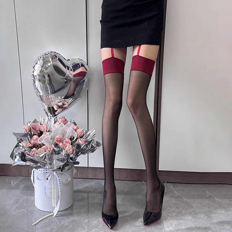 Jk Japanese-Style White Sheer Stockings for Women, Pure Desire Bare-Leg Artifact, Summer Thin Pineapple Stockings, Anti-Snag Black Pantyhose