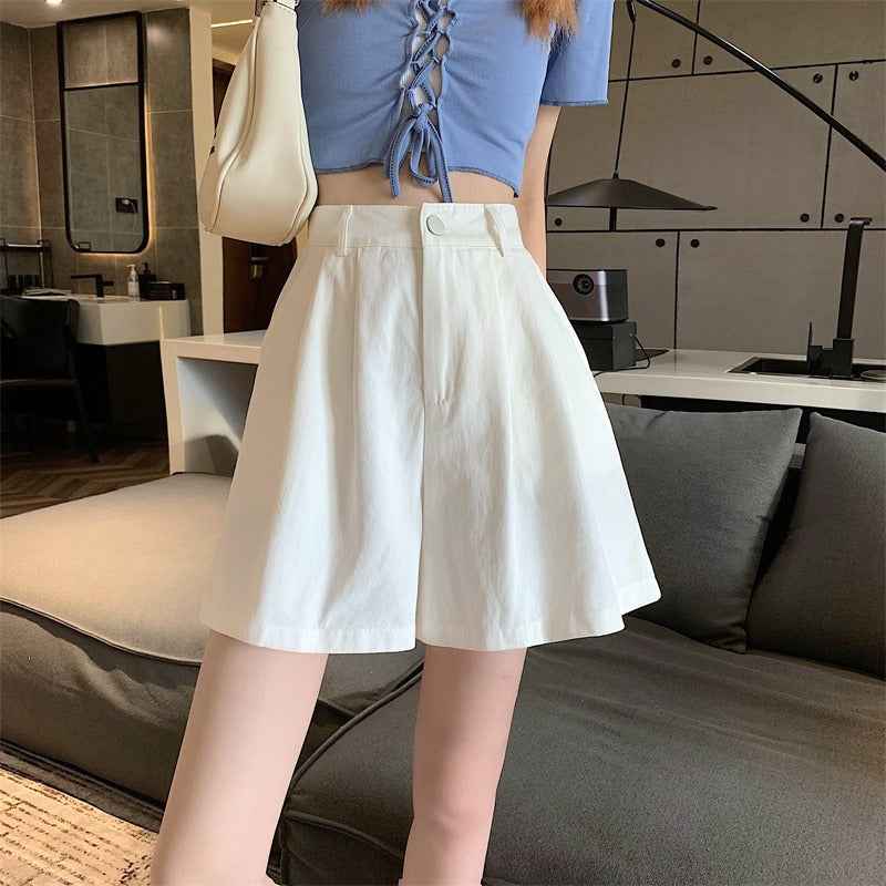 Shorts Women's Summer 2023 New Wide Leg Shorts Comfortable Pear-shaped Figure Fifth Pants Women's High Waist Slimming Hot Pants Thin