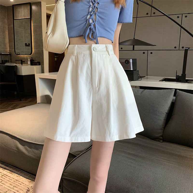 Shorts Women's Summer 2023 New Wide Leg Shorts Comfortable Pear-shaped Figure Fifth Pants Women's High Waist Slimming Hot Pants Thin