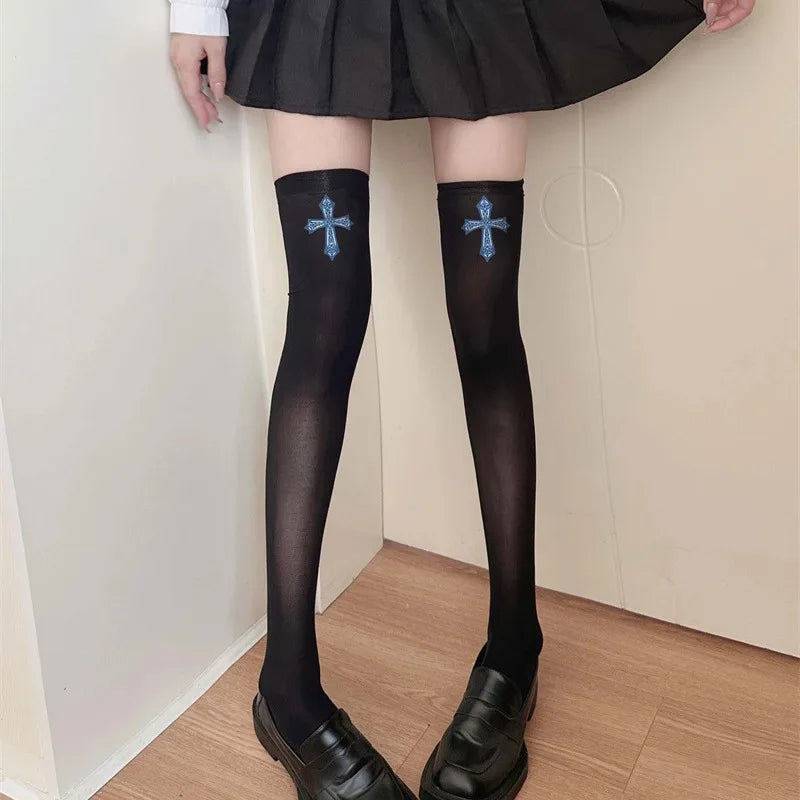 Kawaii Silk Velvet Thigh High Socks — Lolita Japanese Style Stockings