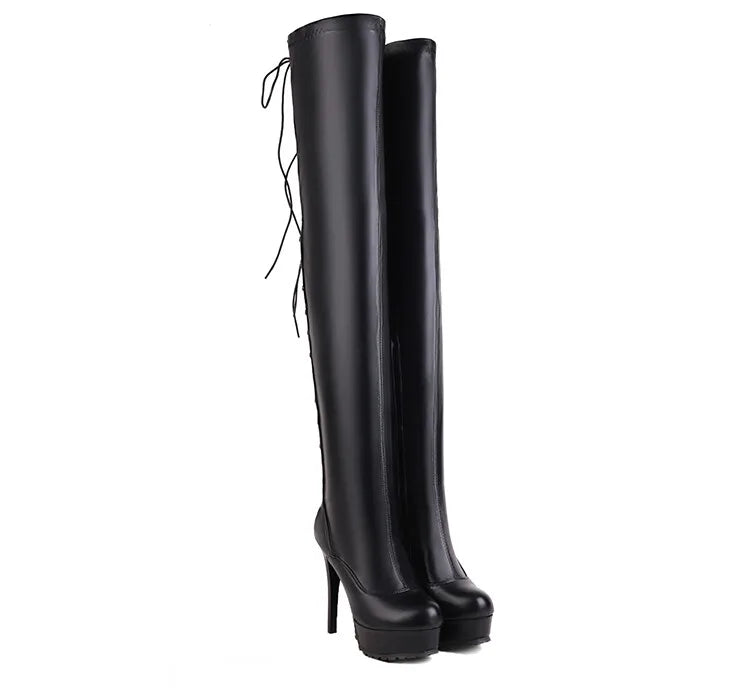 Boots Over The Knee Boots Women's Hollow Design High Heel Boots  Platform Shoes High Heels Cool Boots Sexy Night club Shoes