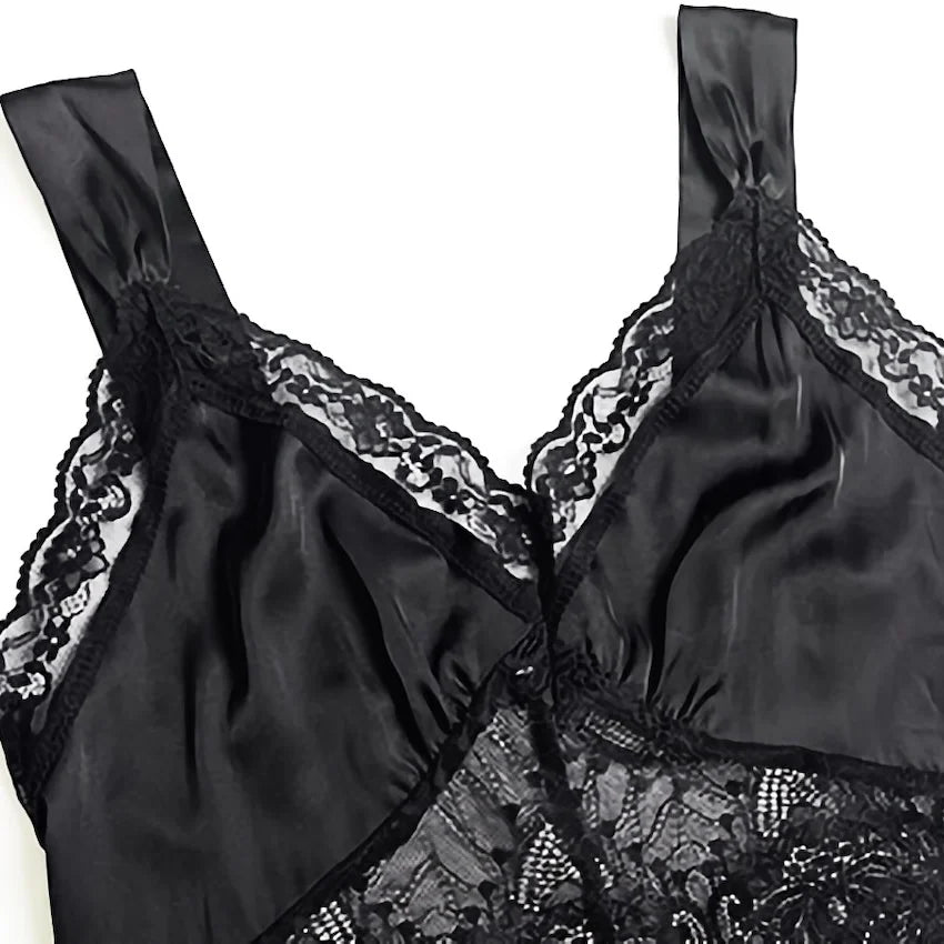 WXOY Satin Nightgowns for Women Lace Sleepwear V-neck Silk Slip Sleepshirts Sexy Negligee Nightwear