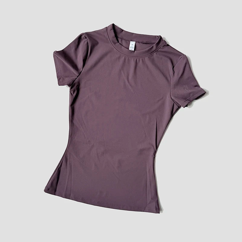 Seamless Short Sleeve Yoga Top — Gym & Running T-Shirt