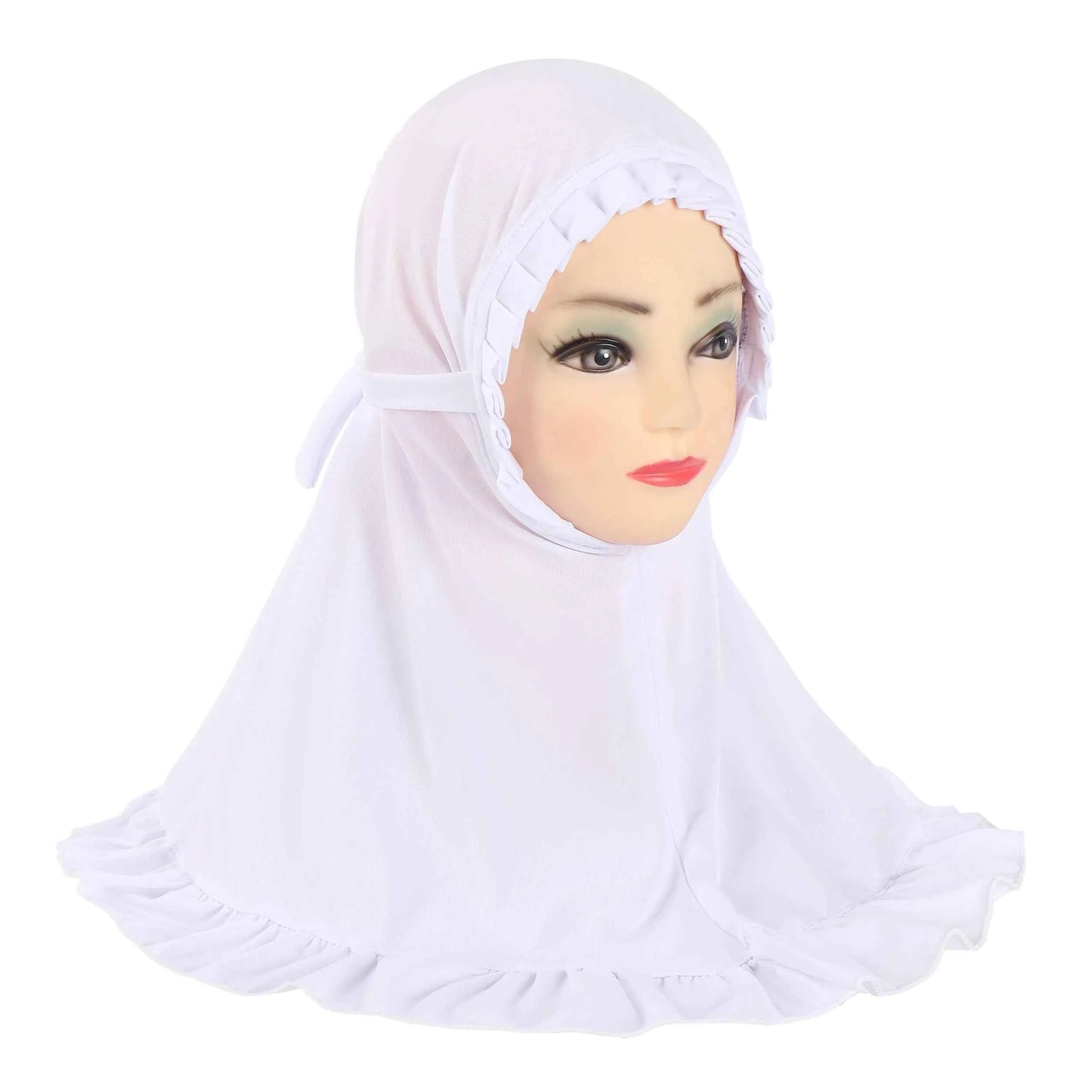 H364 Beautiful Fit 3-6 Years Old Girls Cute Hijab Head Scarf With Crinkles Baby Muslim Shawl Turban Caps