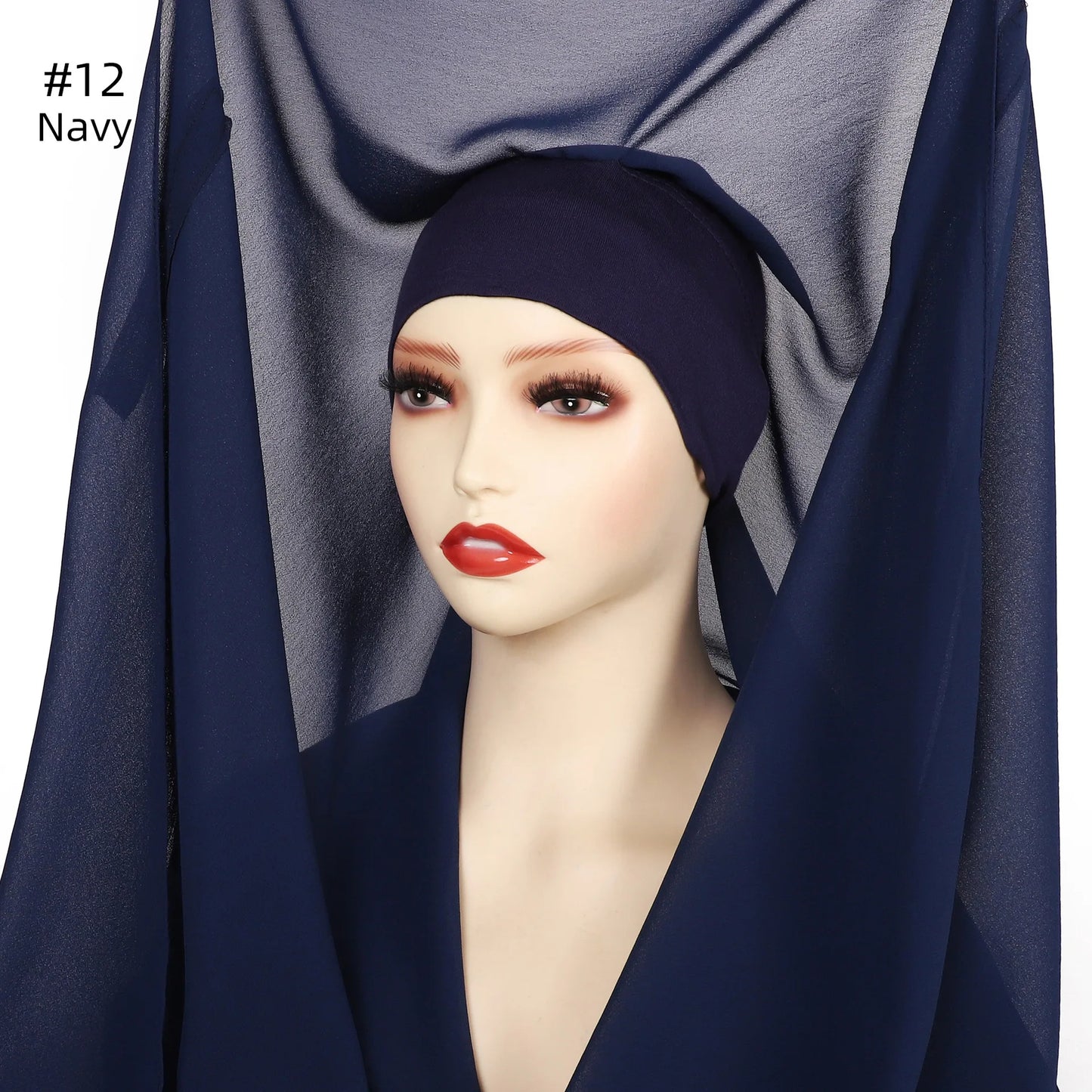 Newest Instant Chiffon Hijab with Magnetic Buckle Solid Color Woman Muslim Hijab Scarf Islamic Turban Fashion Headband Shawls