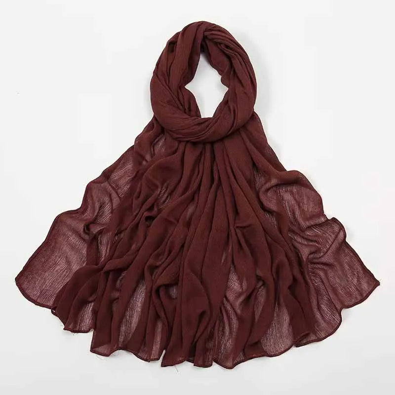 2024 Soft Rayon Cotton Muslim Hijabs for Women Scarf Plain Shawls Femme Musulman Viscose Rayon Headscarf Islamic Turban Headband