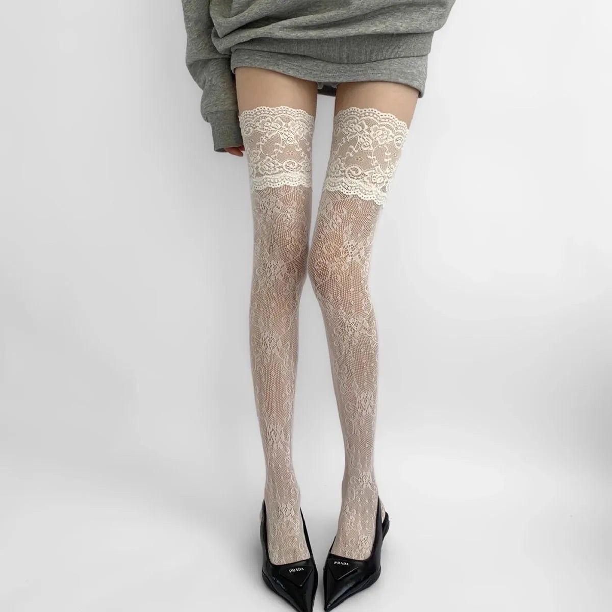 Lace Thigh High Stockings — Lolita Over-Knee Boot Socks