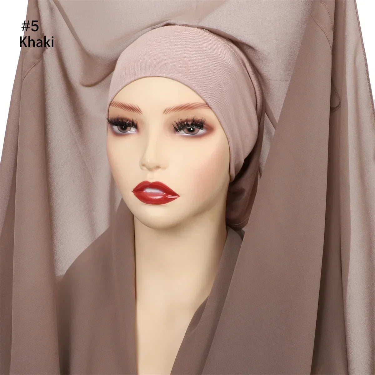 Newest Instant Chiffon Hijab with Magnetic Buckle Solid Color Woman Muslim Hijab Scarf Islamic Turban Fashion Headband Shawls
