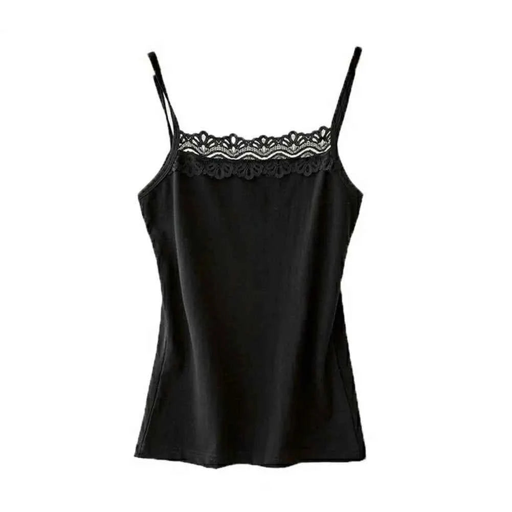 Women Lace Tanks Top Spaghetti Strap Lace Square Neck Sleeveless Match Pants Soft Pullover Summer Camisole Women Clothes