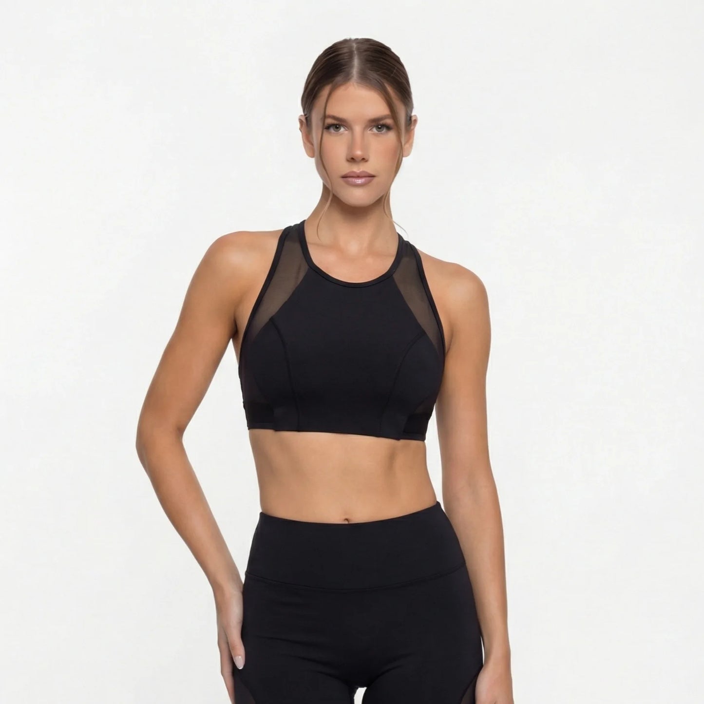 Mesh Patchwork Female Clothing Summer Tight-fitting Sportswear Breathable Training Fitness Yoga Top Workout Leggings Shorts