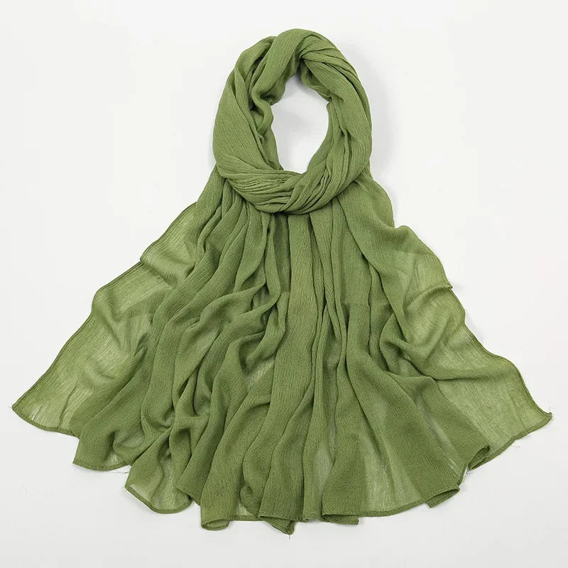 2024 Soft Rayon Cotton Muslim Hijabs for Women Scarf Plain Shawls Femme Musulman Viscose Rayon Headscarf Islamic Turban Headband